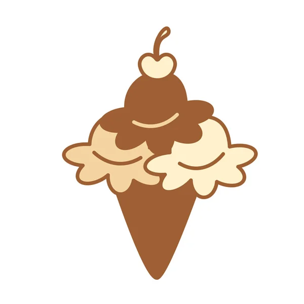 Cartoon Ice Crean Icon Emoji Illustratie Geïsoleerd — Stockvector