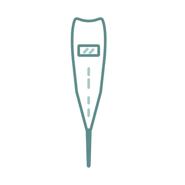 Thermomètre clinique de bande dessinée Icône Emoji isolé — Image vectorielle