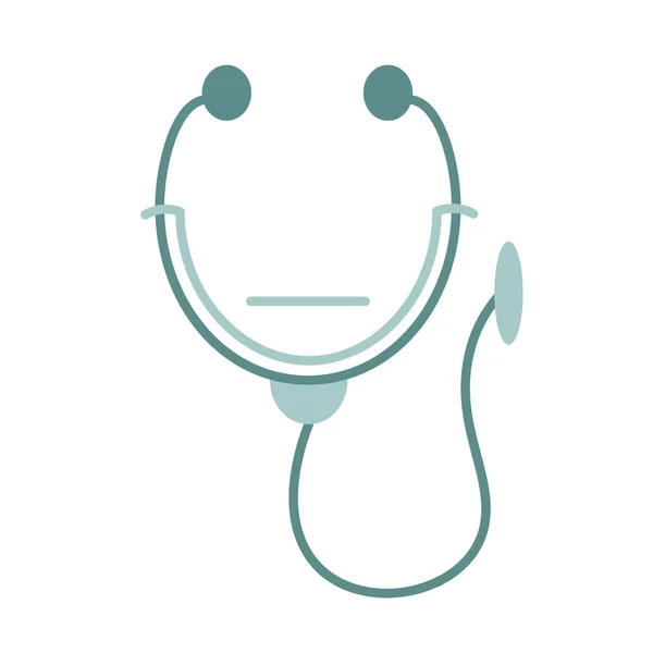 Cartoon stilvolle Stethoskop-Emoji-Symbol isoliert — Stockvektor
