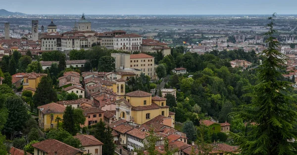 Panoramautsikt Över Staden Bergamo Känd Turistmål Lombardiet Italien — Stockfoto