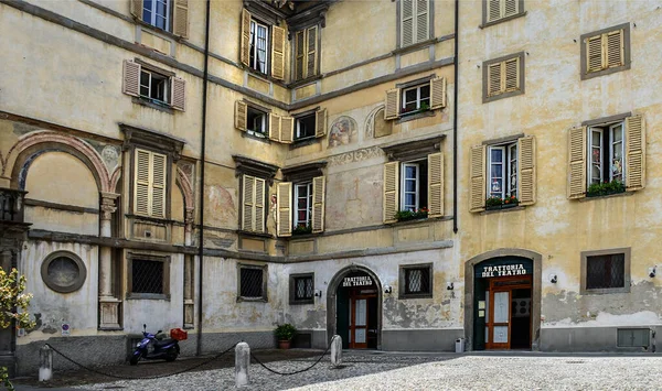 Bérgamo Italia Julio 2016 Tradicional Restaurante Italiano Trattoria Antiguo Edificio — Foto de Stock