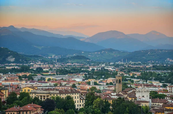 Vista Panoramica Sulla Città Bergamo Famosa Meta Turistica Della Lombardia — Foto Stock