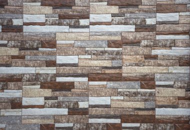 Renkli tuğla duvar dokusu, soyut arkaplan, dekoratif tuğlalar duvar deseni