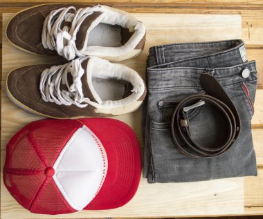 ahşap arka plan aşınmış kahverengi Ayakkabı