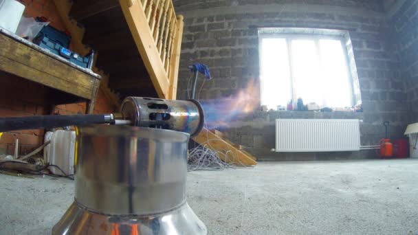 Пожежа з газового циліндра — стокове відео