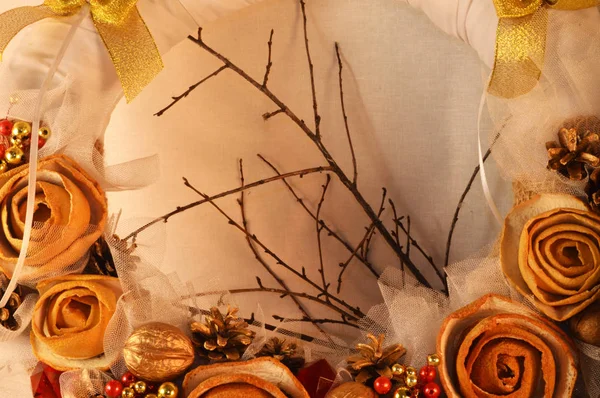 Karácsonyi koszorú dekor Szilveszter — Stock Fotó