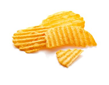 Patates cipsi beyaz arkaplanda izole
