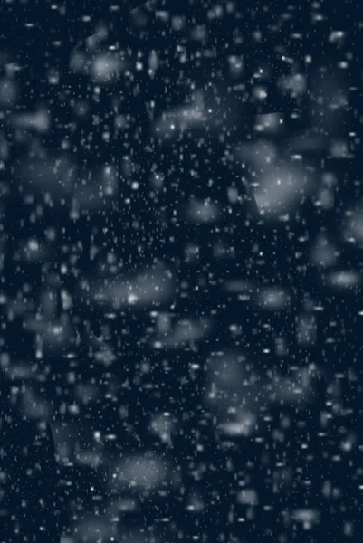 Queda de neve no céu noturno. A magia do cartão de Natal backg — Fotografia de Stock