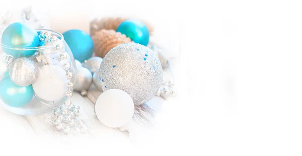 Christmas balls, beads, cones,  Christmas background. — Stock Photo, Image