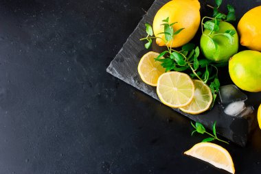 Limon ve limes nane ile 