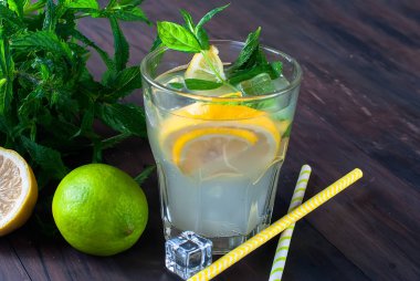 Cam buz ve naneli limonata 