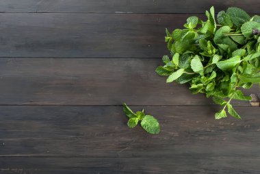 Organik taze dal nane ahşap tablo