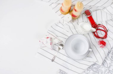 fincan kahve ve kahvaltı için kızılcık pasta