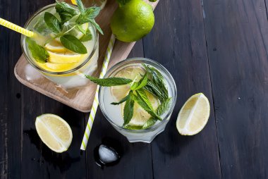 Cam buz ve naneli limonata 