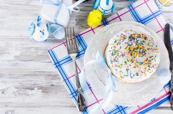 Easter cake and Place setting for Easter