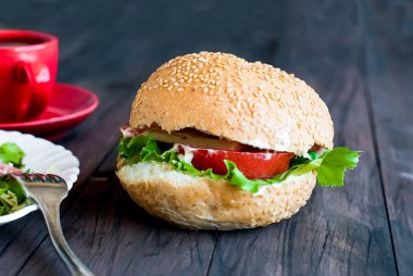 Taze ev yapımı hamburger