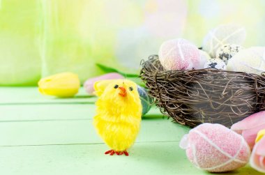 Dekorotif oyuncakları yumurta yuvada 