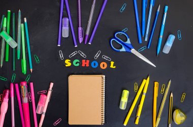 okul ve ofis malzemeleri çerçeve 