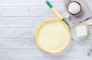 Çiğ Shortbread hamur Ev yapımı turta hazırlama  