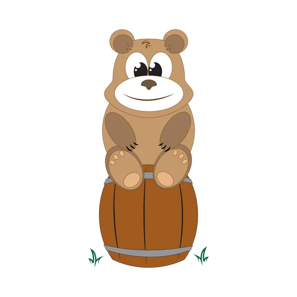 ayı tatlım bir varil üzerinde oturur