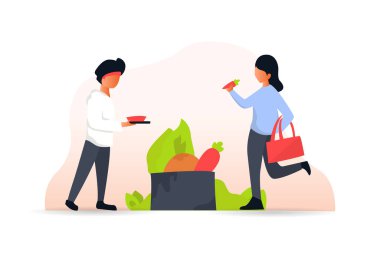 World vegetarian day. vegetarian concept vector illustration concept for web landing page template, banner, flyer and presentation