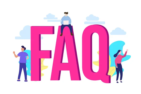 FAQ y Q & A vector ilustration concept for web landing page template, banner, flyer, card and presentation — Archivo Imágenes Vectoriales