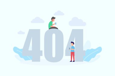 Web sayfası konsepti vektör illüstrasyon kavramı için konsept 404 Hata Sayfası veya Dosya bulunamadı. Web iniş sayfası şablonu, pankart, broşür ve sunum