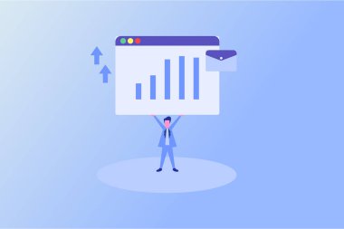 Web iniş sayfası şablonu, afiş, broşür ve sunum için maaş artışı illüstrasyon kavramı