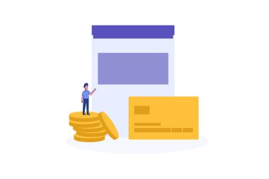 Web iniş sayfası şablonu, afişi, broşürü ve sunumu için kredi derecelendirme illüstrasyonu