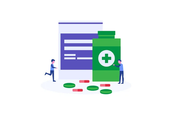 Concepto de ilustración de Farmacia Online para plantilla de landing page web, banner, volante y presentación — Vector de stock