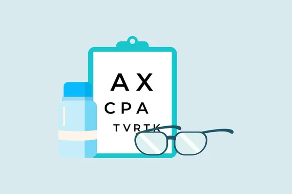 Examen Vue Par Ophtalmologiste Médical Concept Illustration Eye Test Pour — Image vectorielle