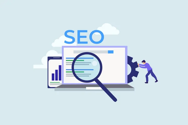 Keywording Seo Keyword Research Keywords Ranking Illustrationskonzept Für Web Landing — Stockvektor