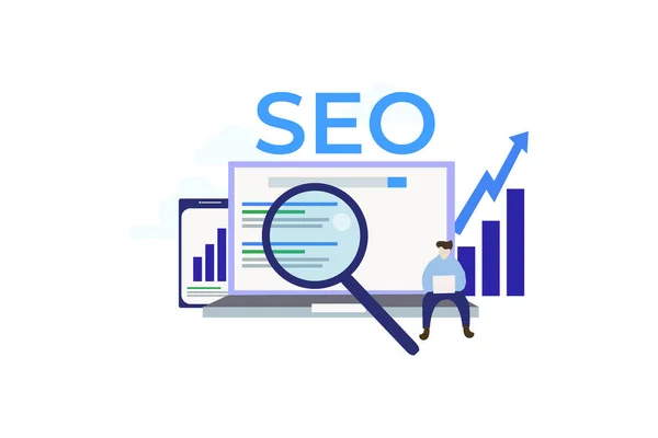 Palabras Clave Investigación Palabras Clave Seo Concepto Ilustración Ranking Palabras — Archivo Imágenes Vectoriales