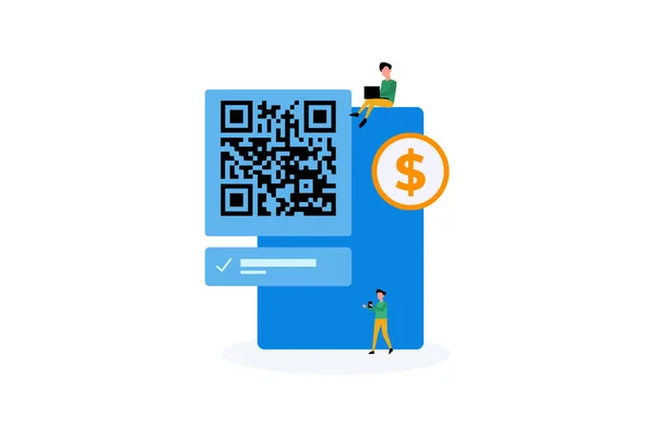 Mobile Payment Scan Concetto Illustrazione Del Codice Modello Pagina Destinazione — Vettoriale Stock