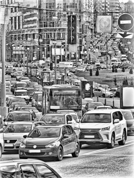 Calle Ciudad Una Gran Ciudad Hora Punta — Foto de Stock