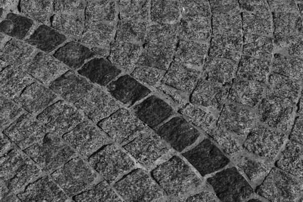 Caminho Pedra Pavimentado Com Semicírculo Com Uma Inserção Pedra Mais — Fotografia de Stock