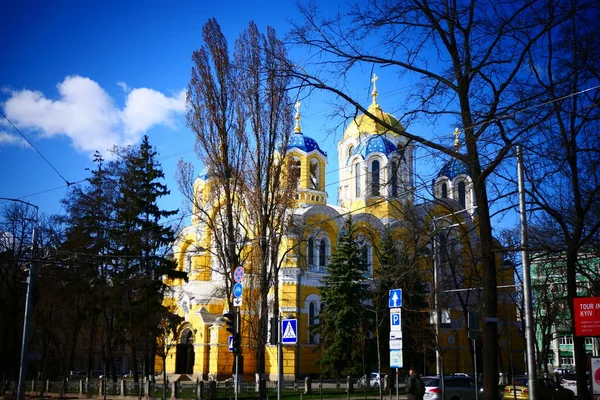 Vecchio Bellissimo Viale Con Una Magnifica Chiesa Parchi Molte Istituzioni — Foto Stock