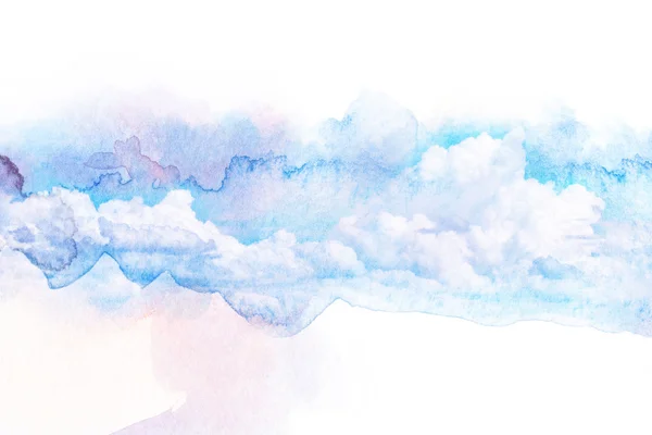 Ilustración acuarela del cielo con nube . — Foto de Stock