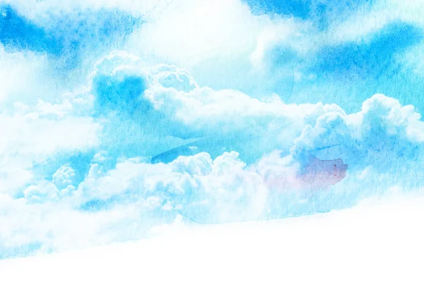 Aquarell Illustration des Himmels mit Wolke. — Stockfoto