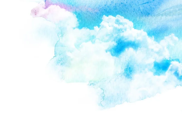 Ilustración acuarela del cielo con nube . —  Fotos de Stock