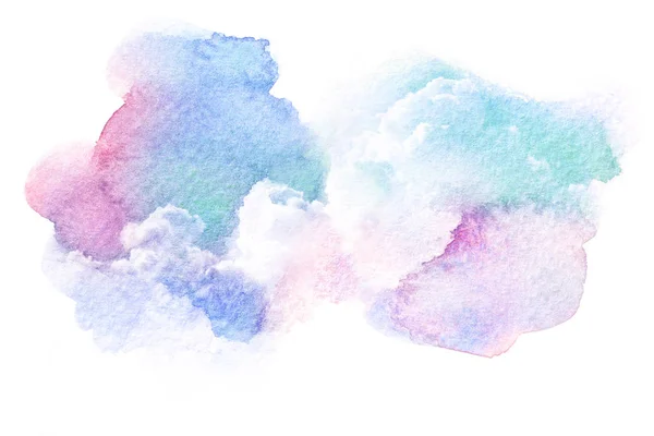 Bulut gökyüzü suluboya çizimi.