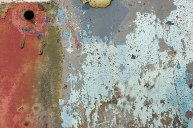 Eski paslı metal soyulması boya.