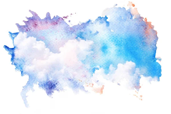 Watercolor illustration of sky with cloud. — Stock Photo, Image