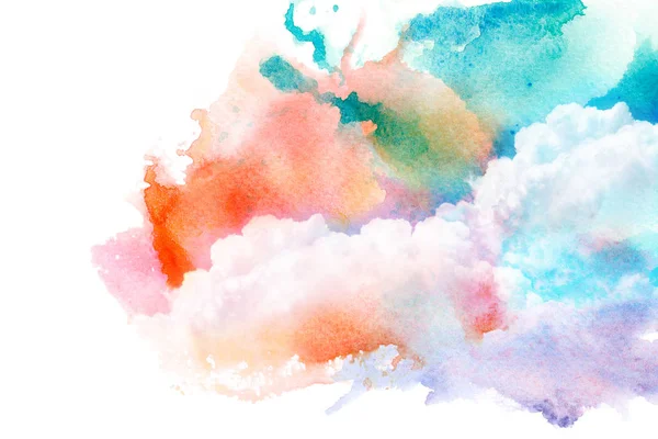 Aquarell Illustration des Himmels mit Wolke. — Stockfoto