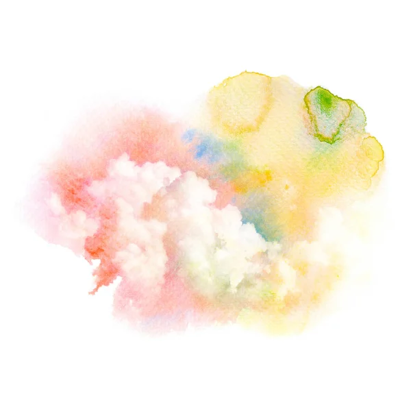 Watercolor illustration of sky with cloud. — Stock Photo, Image