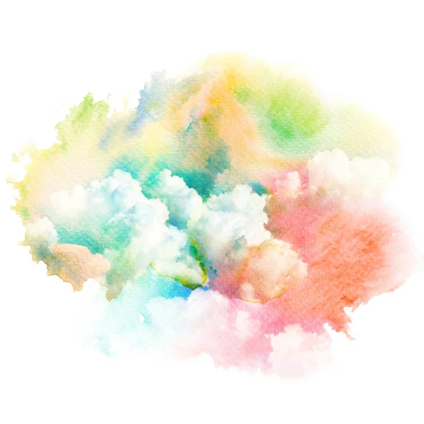 Illustration aquarelle du ciel avec nuage . — Photo