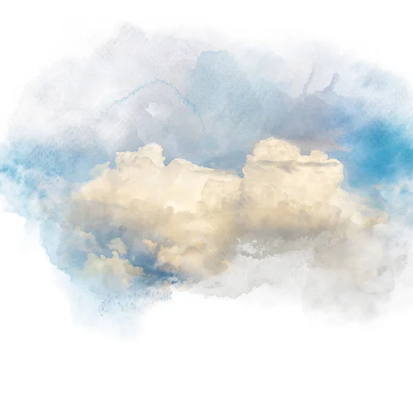 Akwarela ilustracja niebo chmura (retusz). — Zdjęcie stockowe