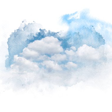 Beyaz bulutlu mavi gökyüzü.