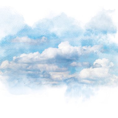 Beyaz bulutlu mavi gökyüzü.