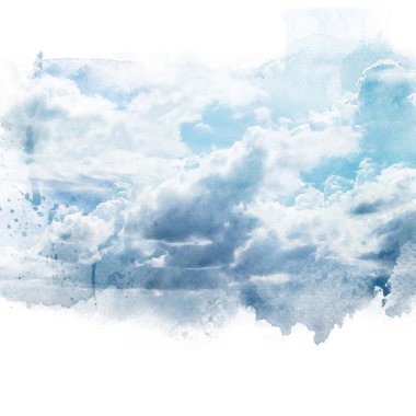 Beyaz bulutlu mavi gökyüzü.